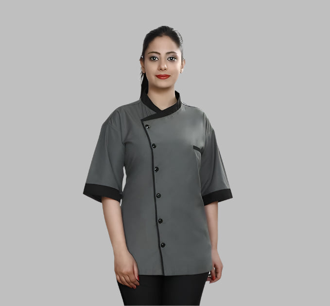 ladies waiter dress Young woman in waiter uniform holding tray isolated over white background  Stock Photo