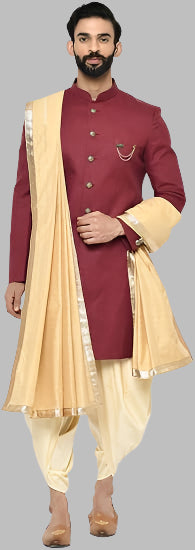 Men's Indowestern Sherwani & Pajama/Dhoti with Dupatta