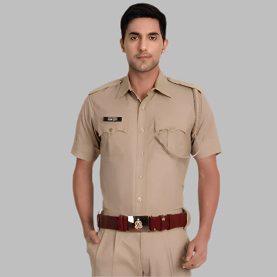 Police Shirt Half Sleeves Khaki Uniform