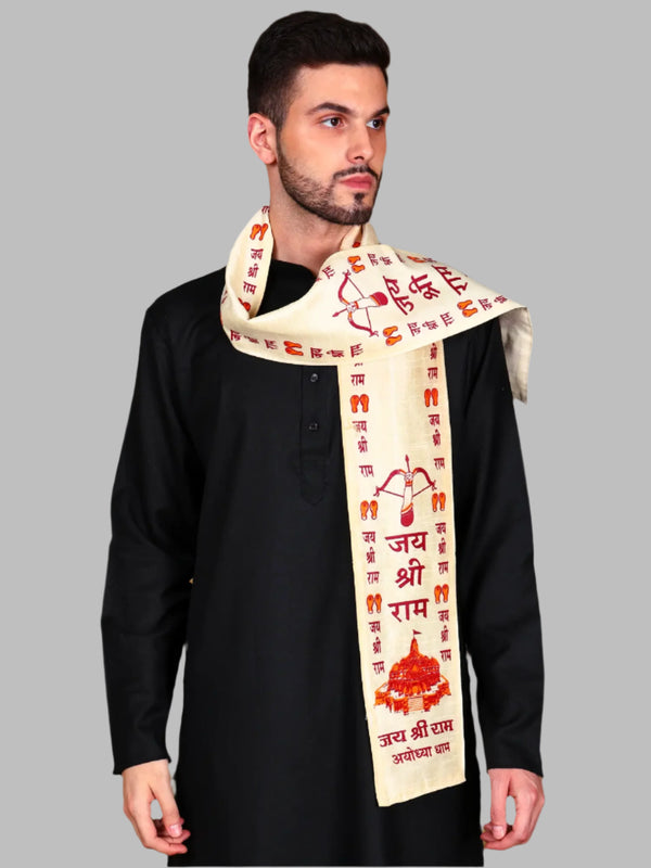 Pearled-Ivory Sanatan Prayer Scarf