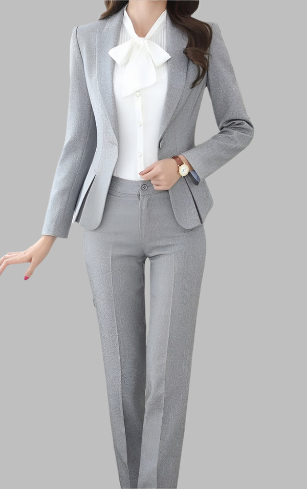 Gray Blazer Ladies Officer  Corporate Uniform