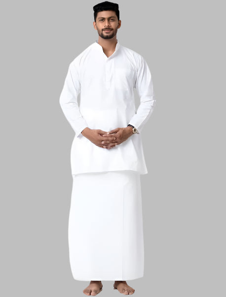 Men's Cotton Prayer Dhoti with Shirting Set