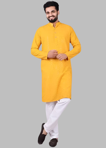 The Kurta Company Men's Embroidered A-line Kurta